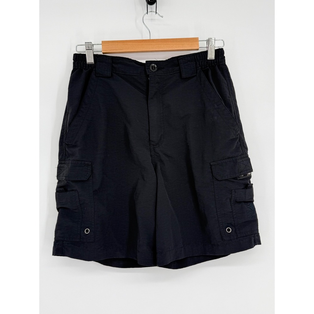 Reel Legends Mens Black Performance Cargo‎ Fishing Shorts Size S